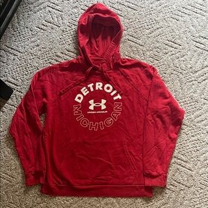 Under Armour Red Detroit Michigan Pullover